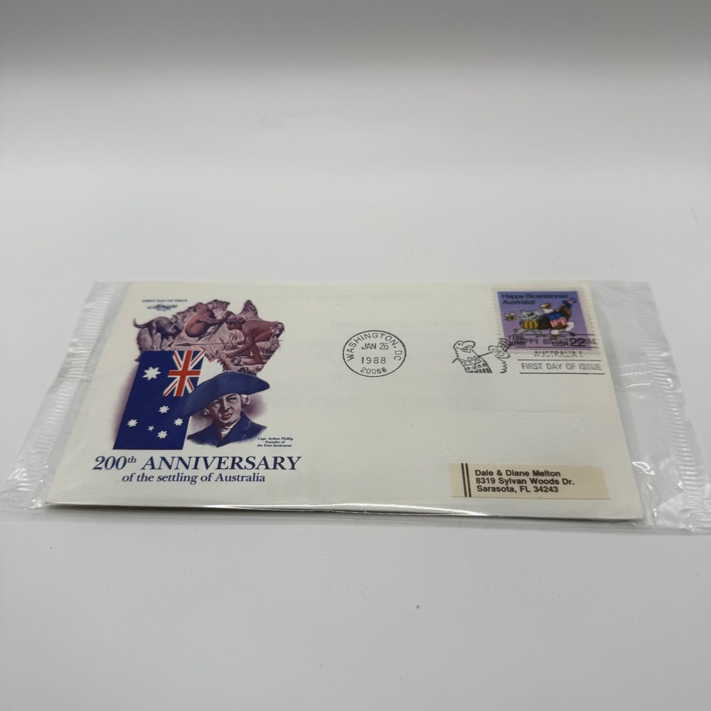 1988 Australia 200th Anniversary First Day Cover FDC 22c Stamp USPS Envelope